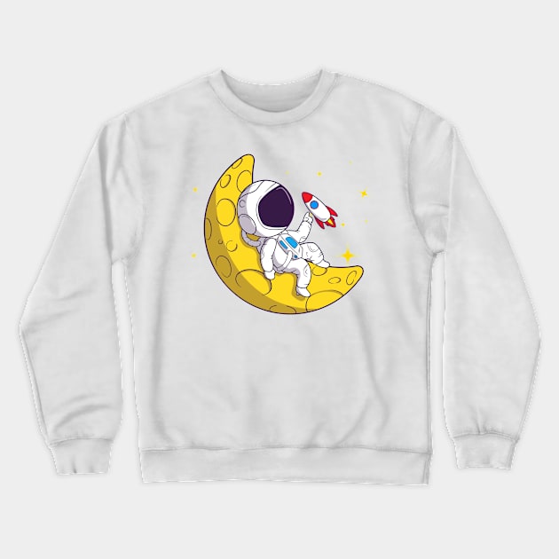 "Lunar Expedition Elegance" Crewneck Sweatshirt by Hari Nopiandi